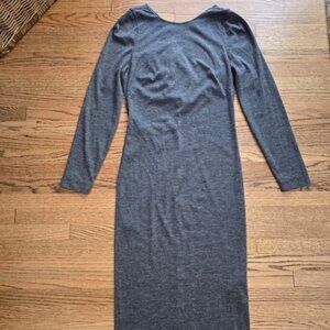 TOM FORD Knit Dress Italian Size 42 / 6 US Scoop Cowl Back Wool Blend Silk Trim